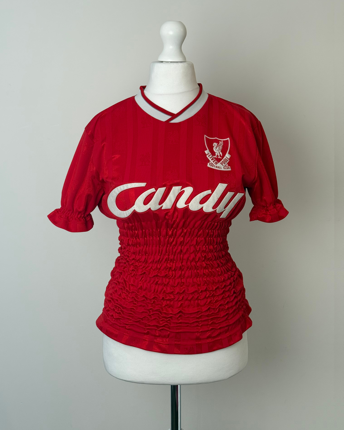 Red Shirred Jersey
