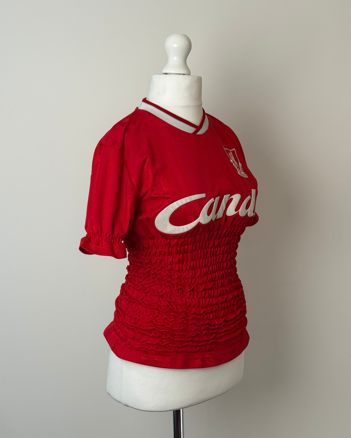 Red Shirred Jersey