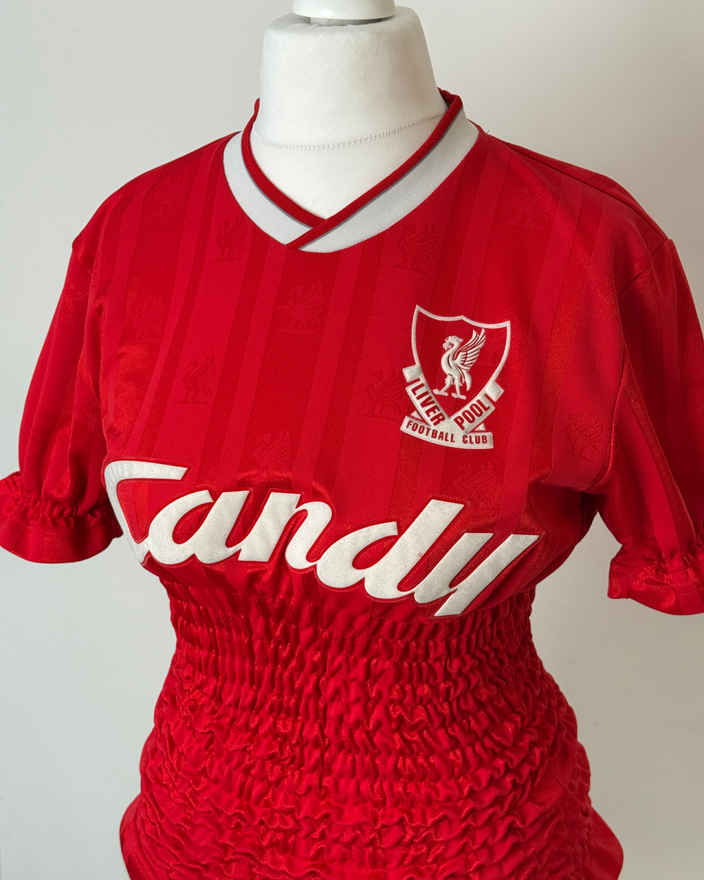 Red Shirred Jersey