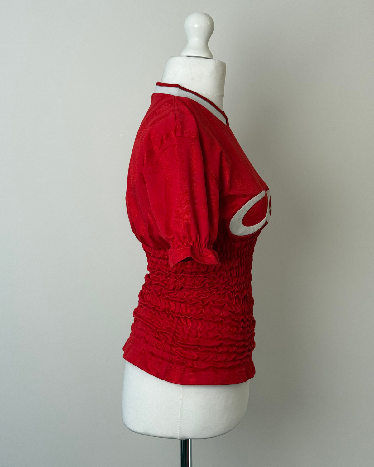 Red Shirred Jersey