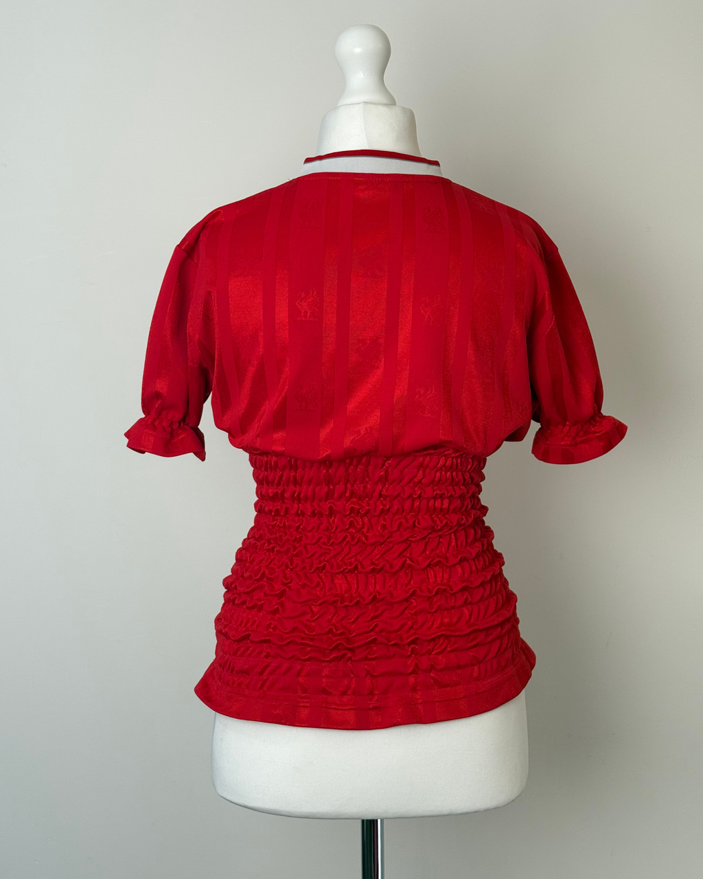 Red Shirred Jersey