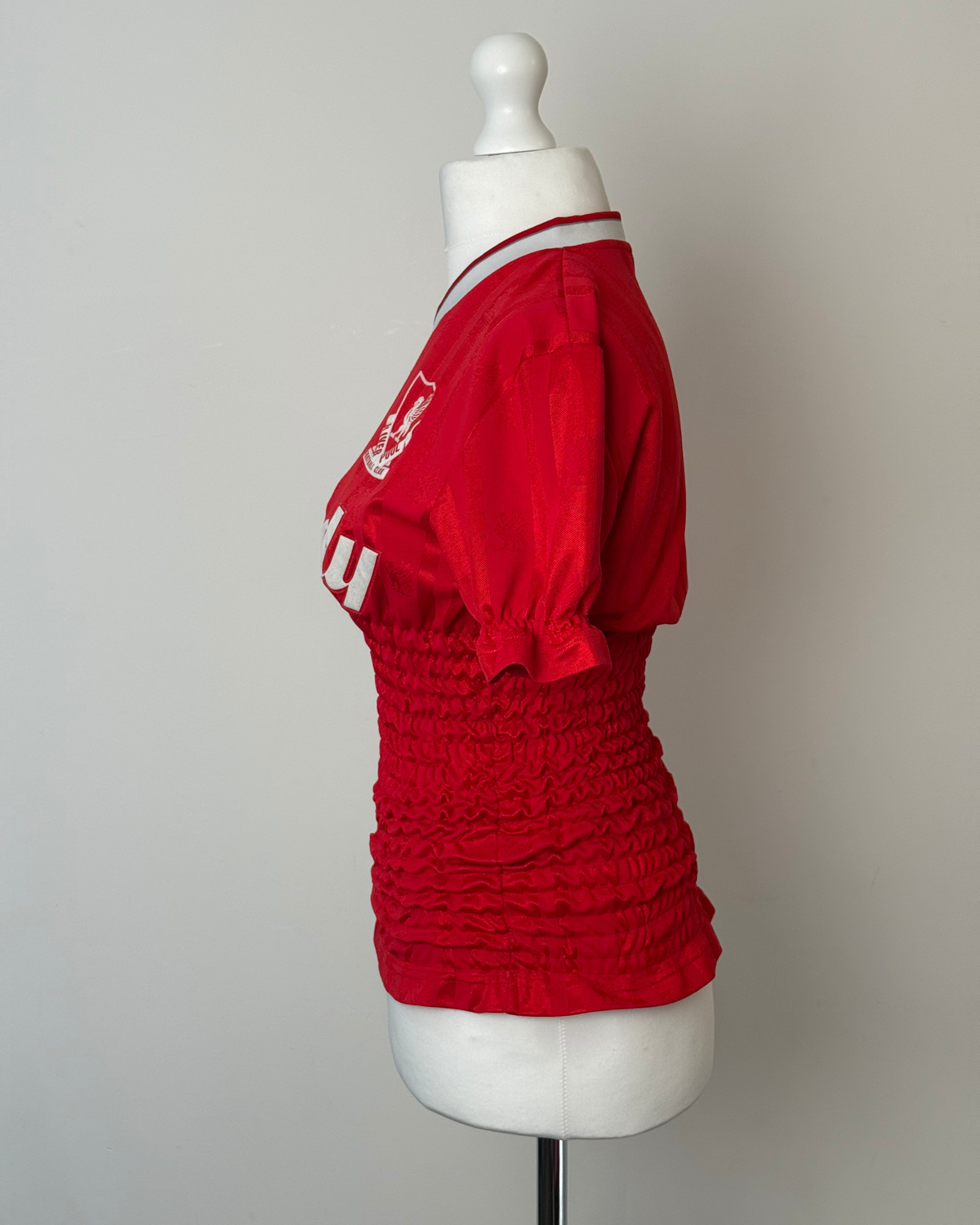 Red Shirred Jersey