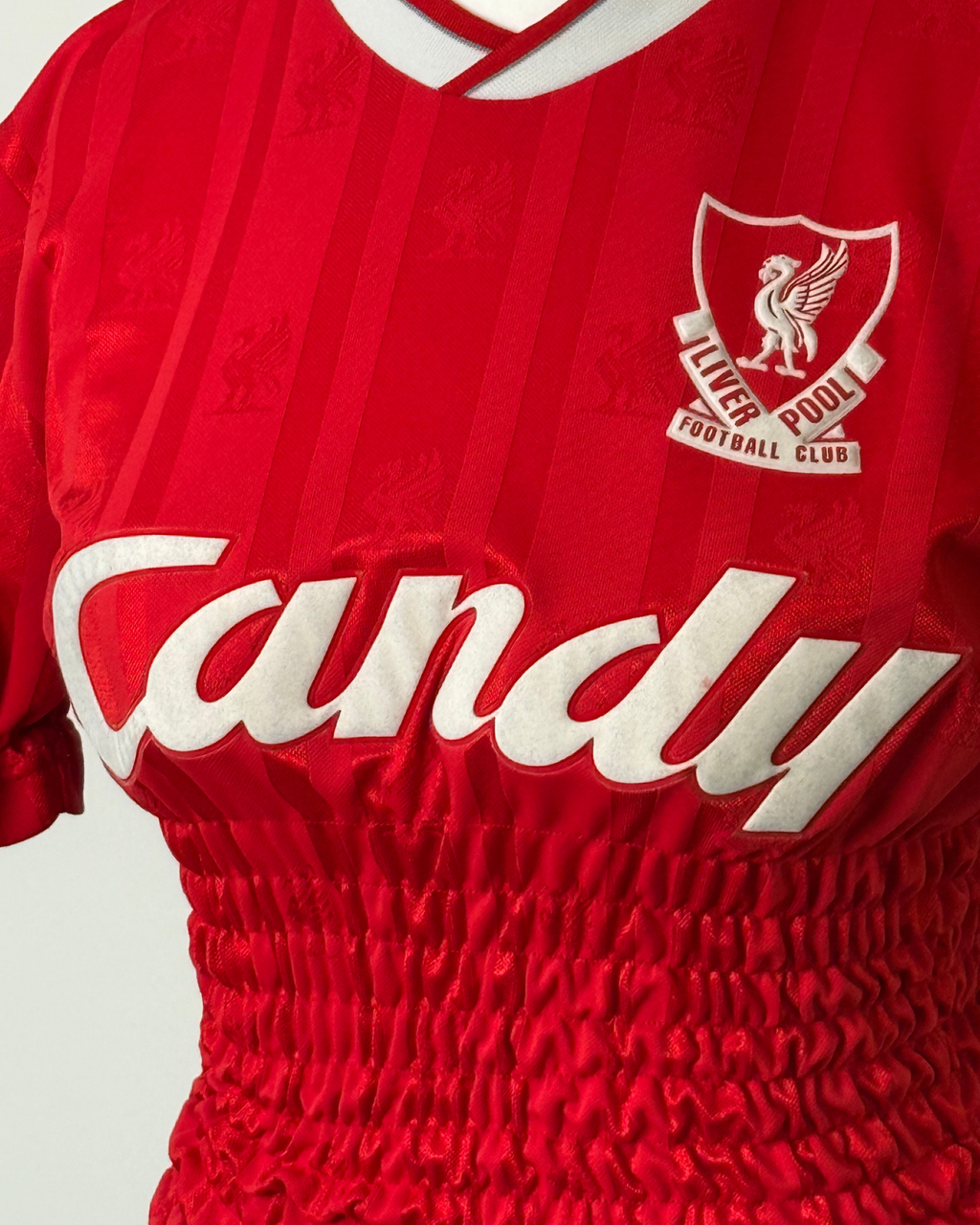 Red Shirred Jersey