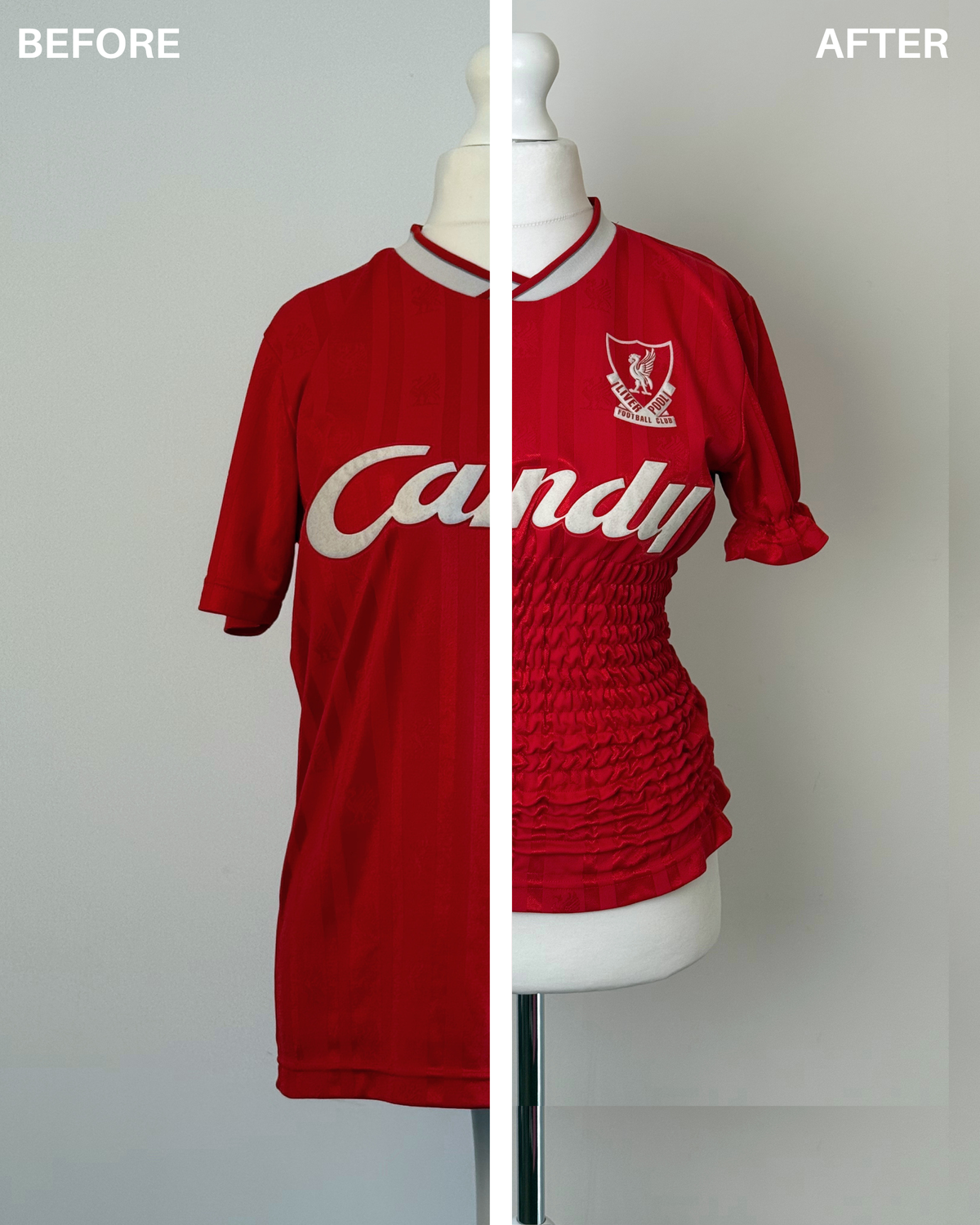 Red Shirred Jersey
