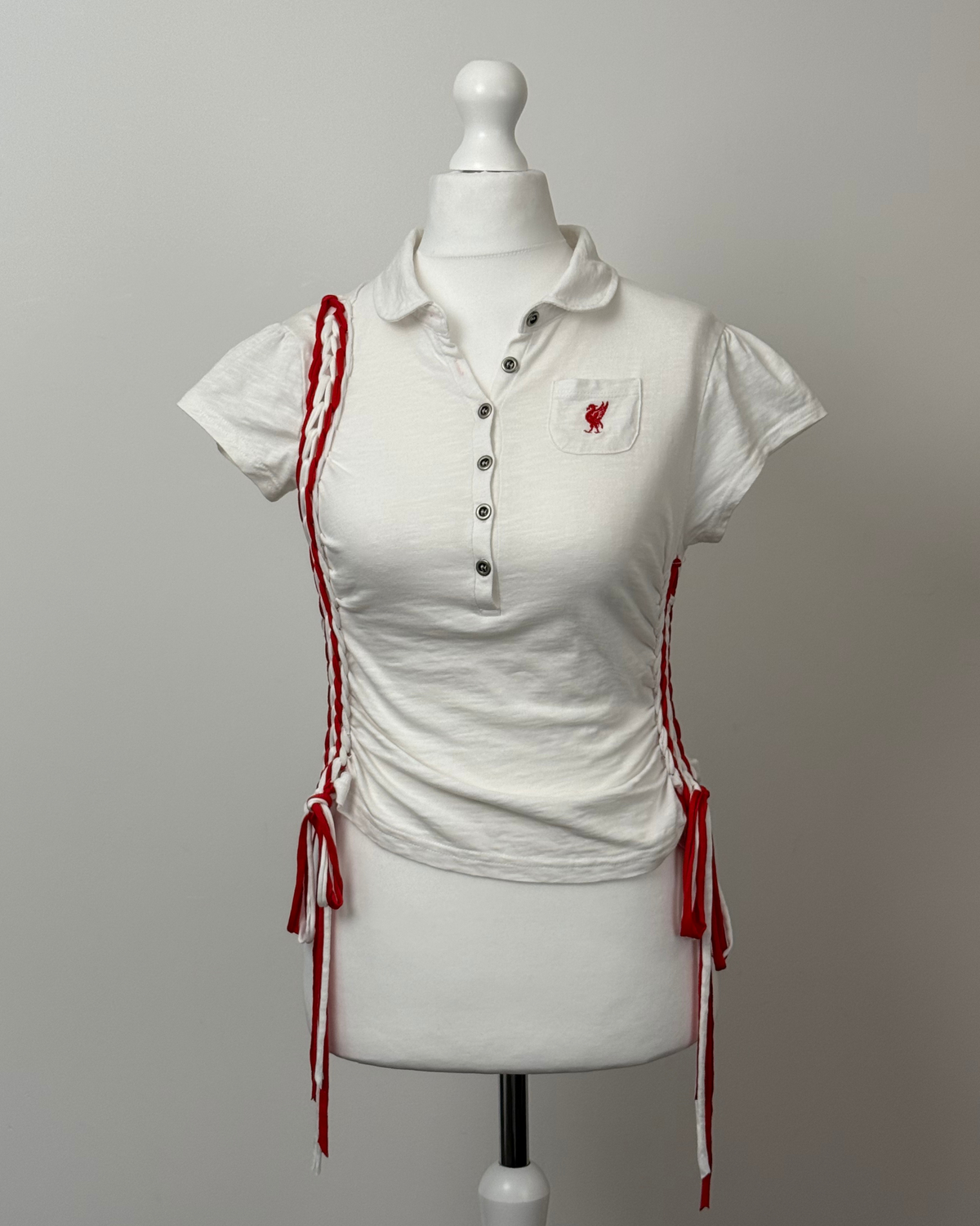 White Laddered Lace Polo