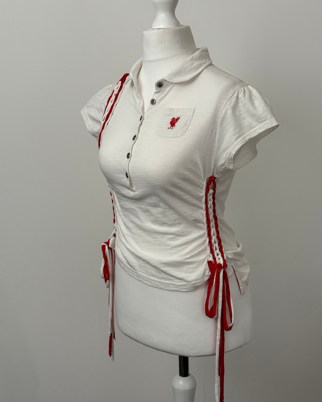 White Laddered Lace Polo