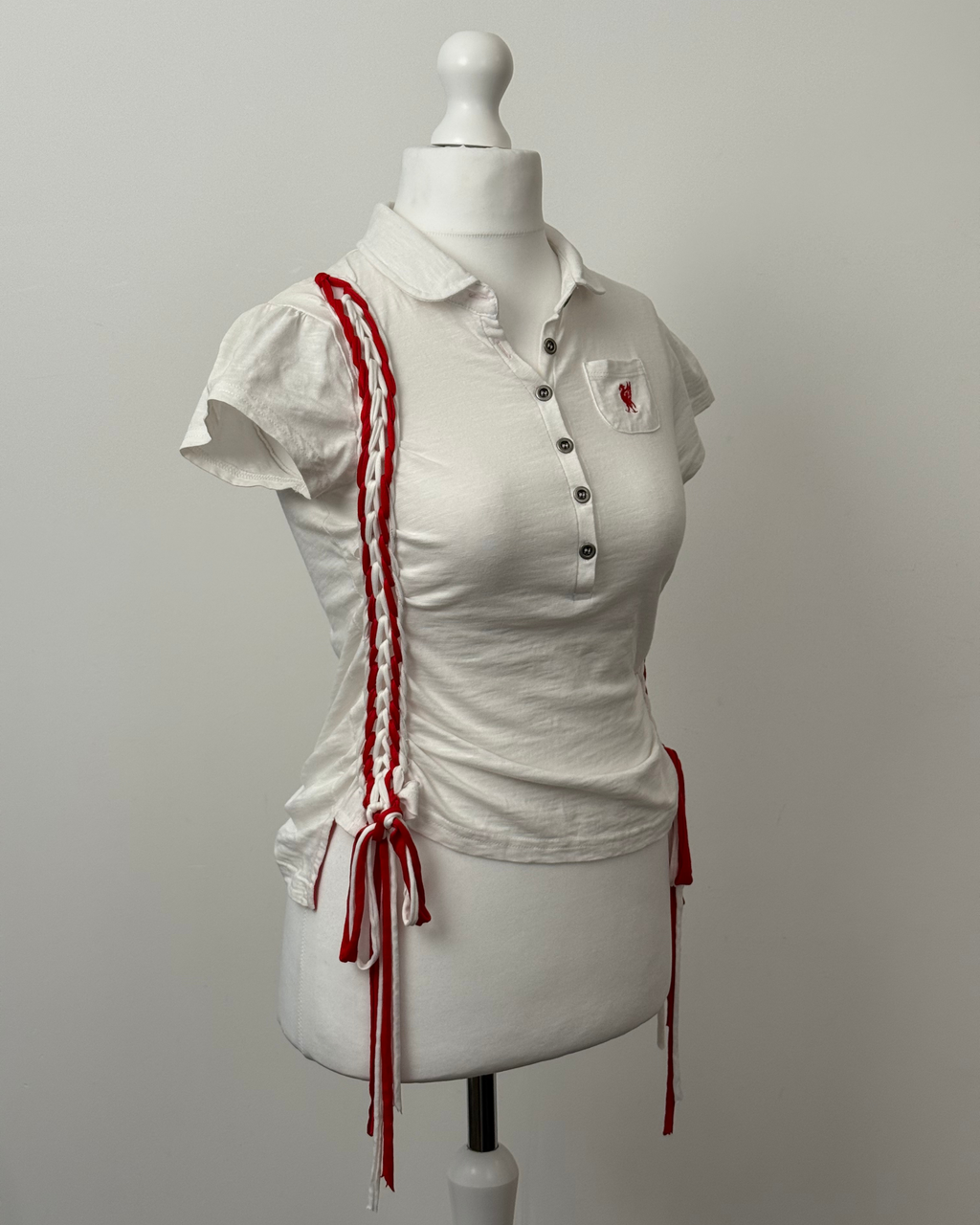 White Laddered Lace Polo