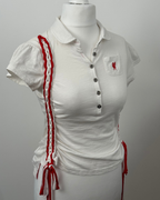 White Laddered Lace Polo