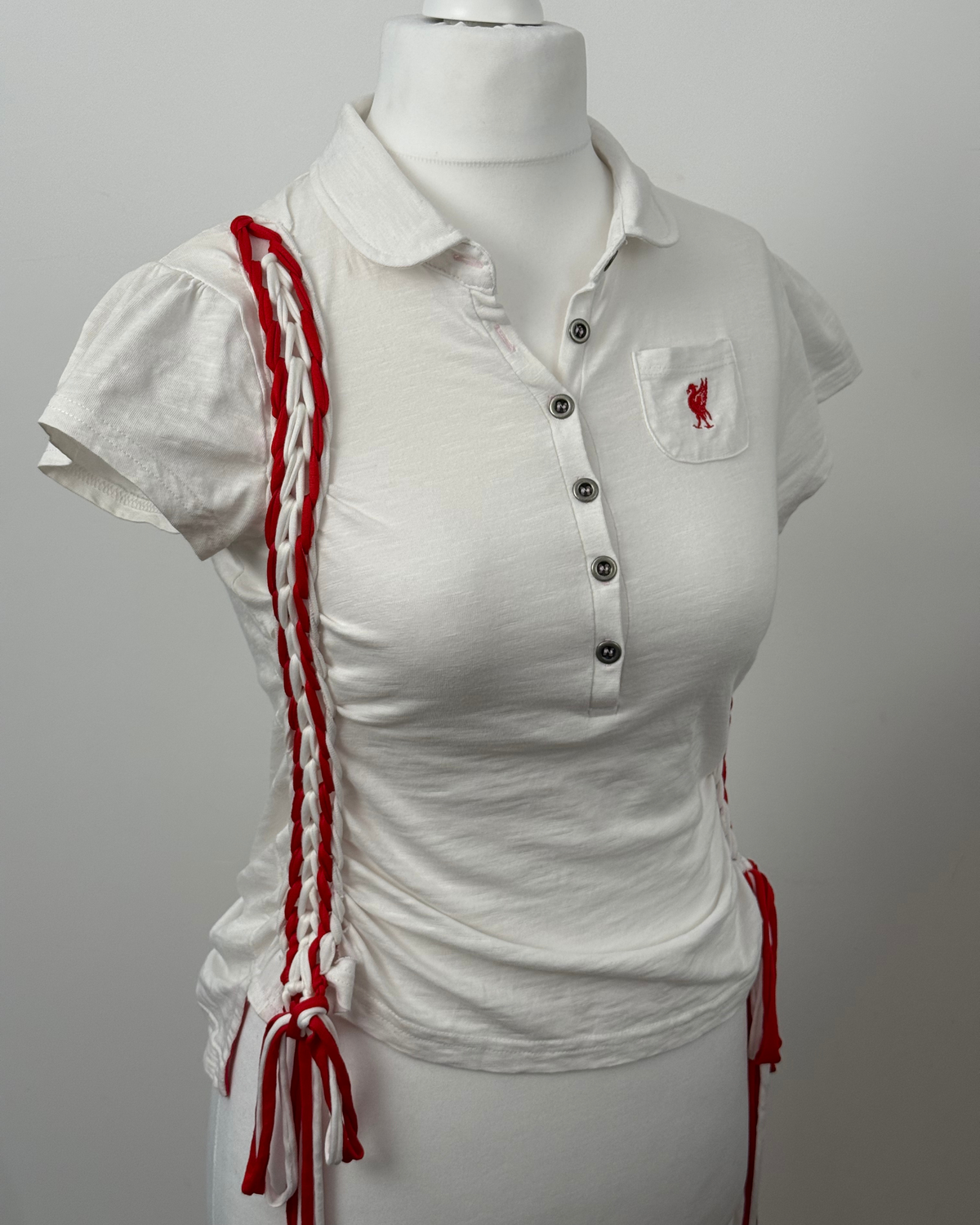 White Laddered Lace Polo