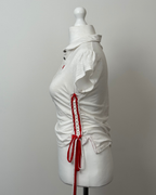 White Laddered Lace Polo