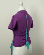 Purple Laddered Lace Polo