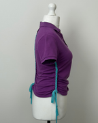 Purple Laddered Lace Polo