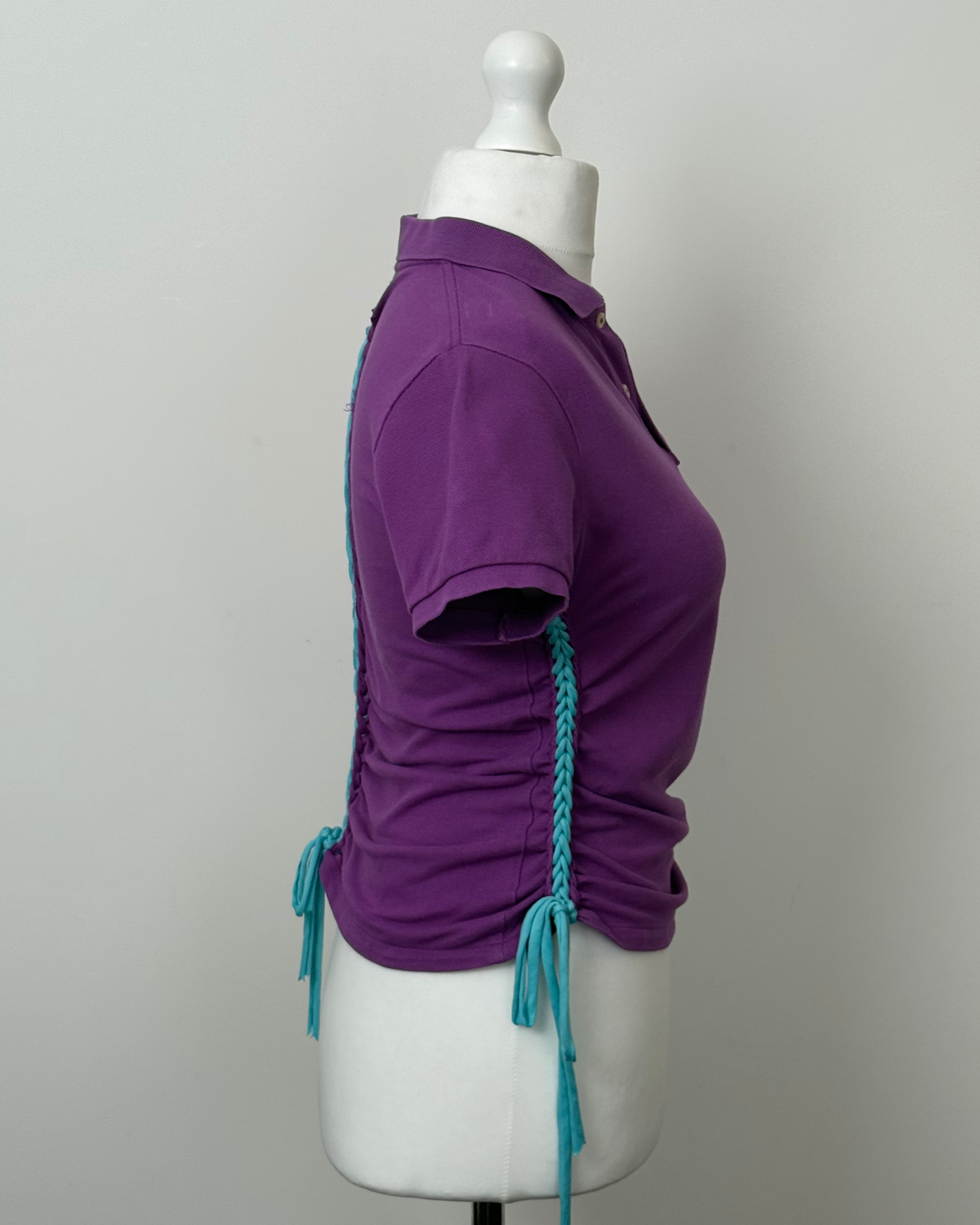 Purple Laddered Lace Polo