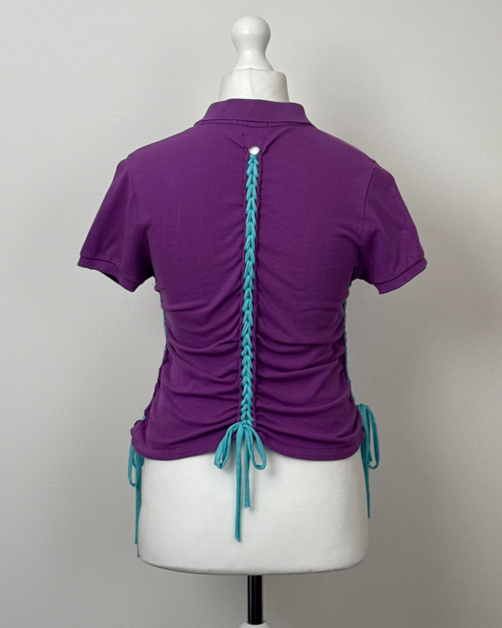Purple Laddered Lace Polo