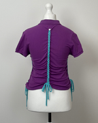 Purple Laddered Lace Polo