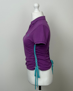 Purple Laddered Lace Polo