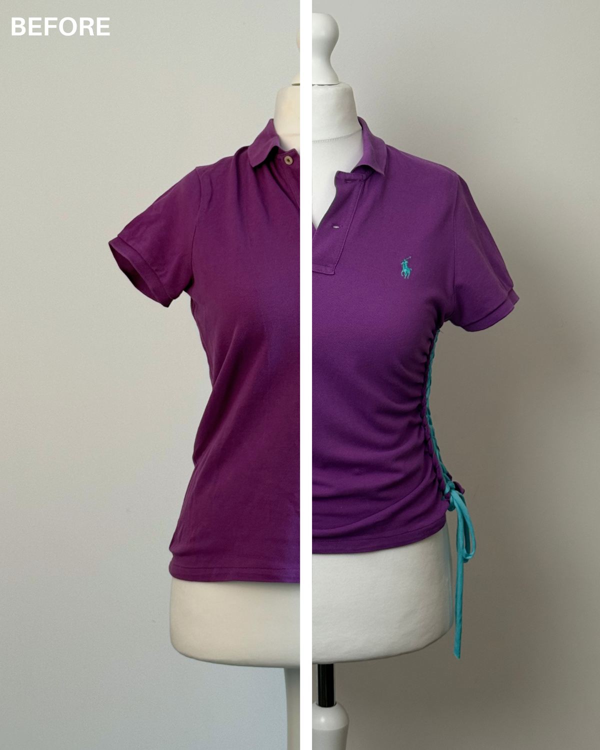 Purple Laddered Lace Polo