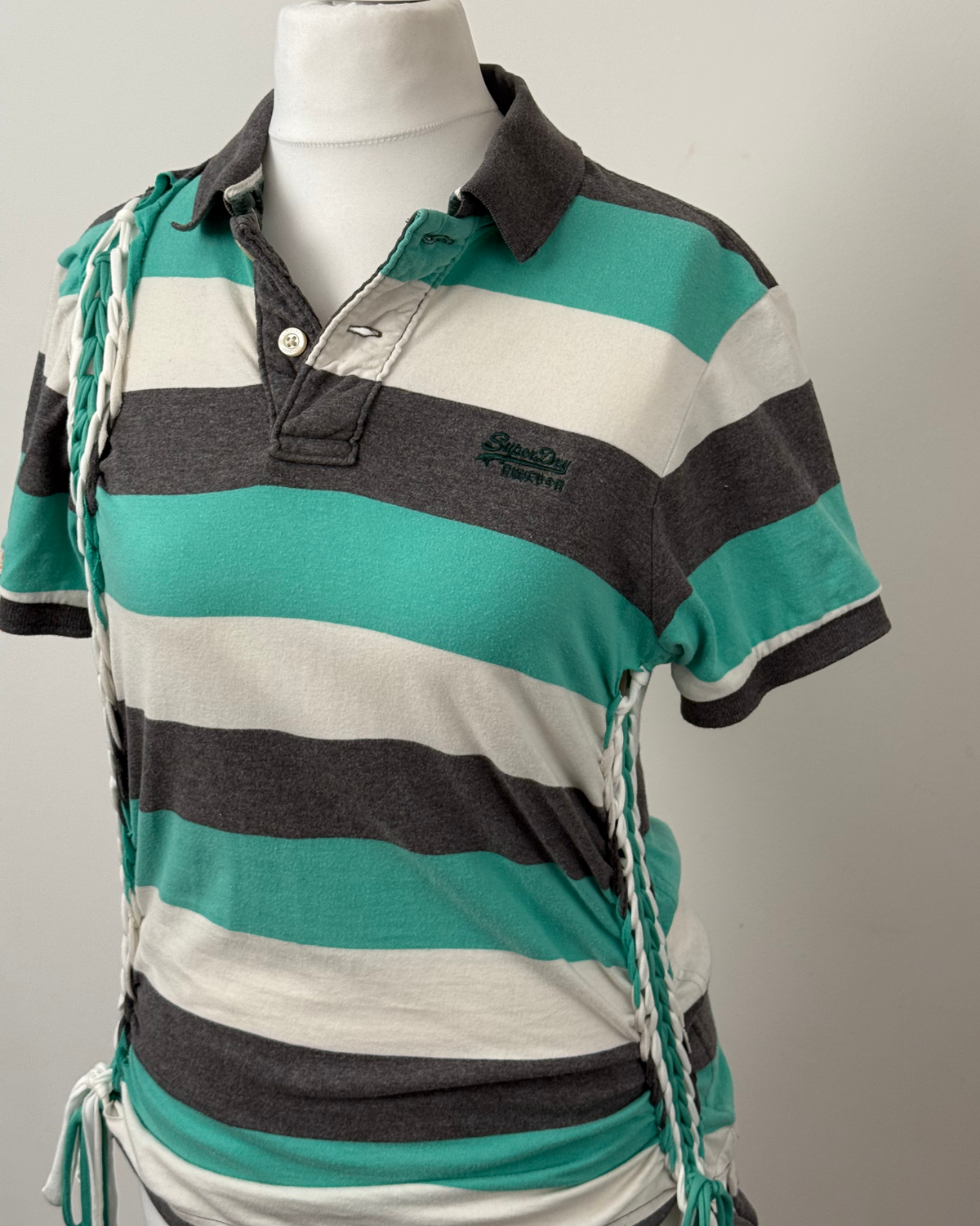 Striped Teal Polo