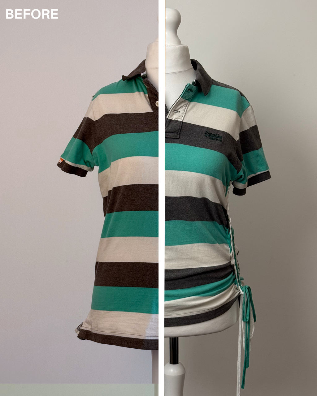 Striped Teal Polo