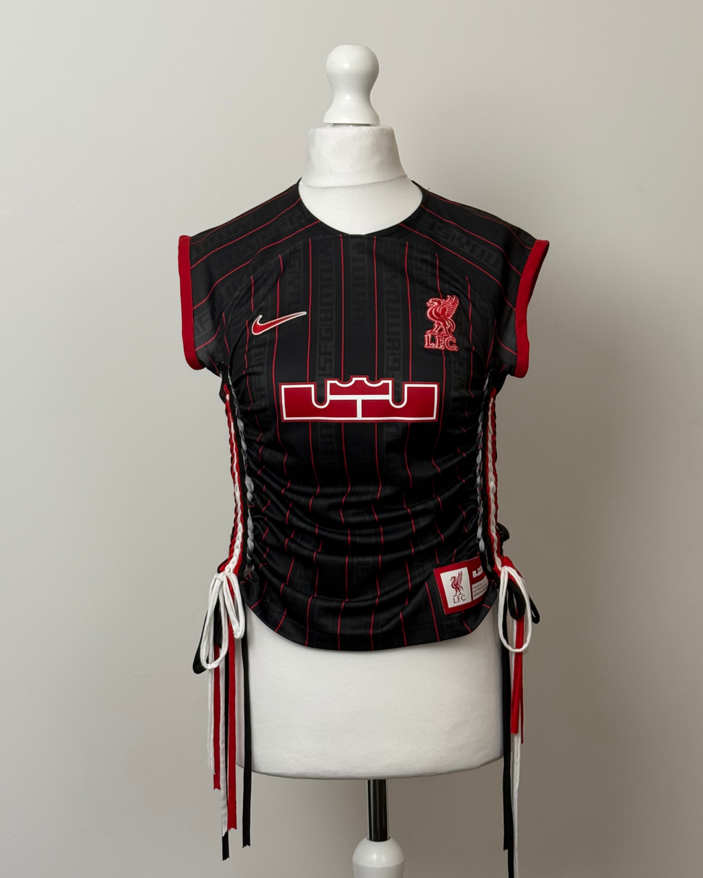 Black and Red Laddered Lace Jersey