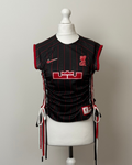 Black and Red Laddered Lace Jersey
