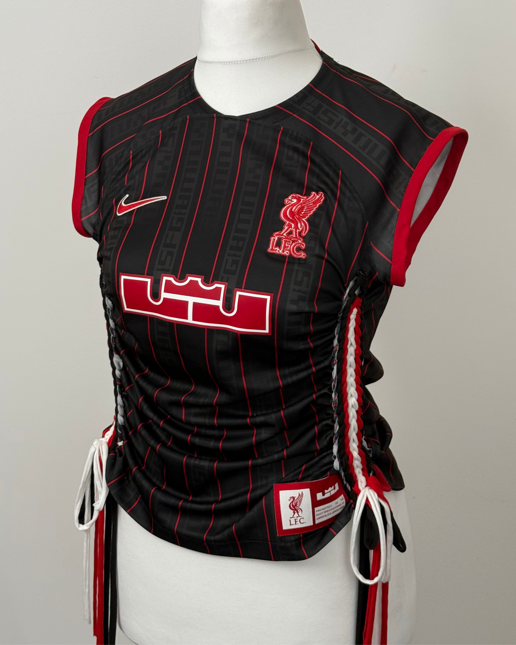 Black and Red Laddered Lace Jersey