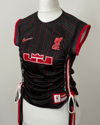 Black and Red Laddered Lace Jersey