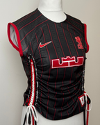 Black and Red Laddered Lace Jersey