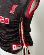 Black and Red Laddered Lace Jersey