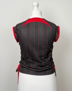 Black and Red Laddered Lace Jersey
