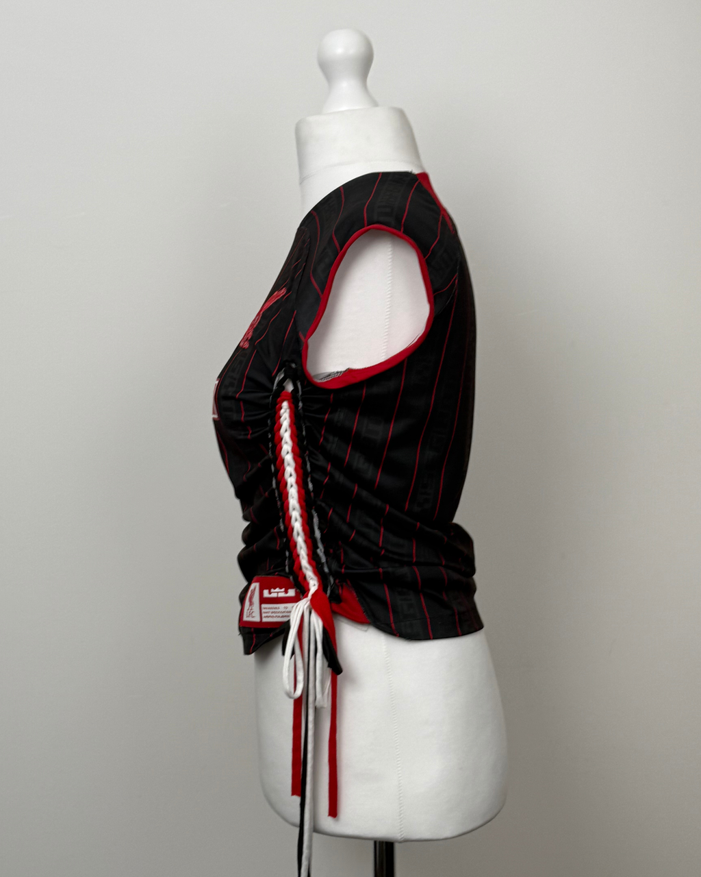 Black and Red Laddered Lace Jersey