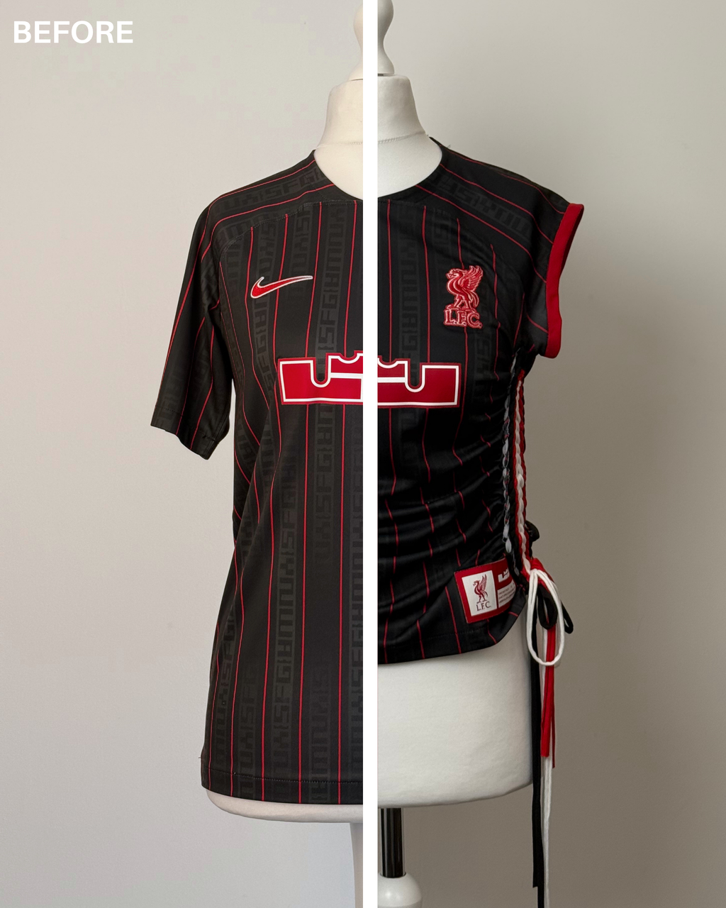 Black and Red Laddered Lace Jersey