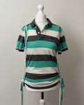 Striped Teal Polo